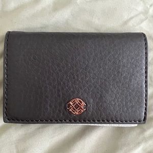 Dagne Dover graphite leather card wallet NWT
